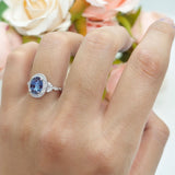 Oval Halo Vintage Style Statement Rings