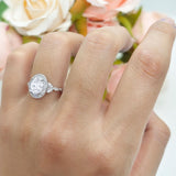 Oval Halo Vintage Style Statement Rings