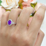 Oval Halo Vintage Style Statement Rings