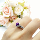 Two Piece Round Natural Stone Ring