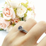 Two Piece Round Natural Stone Ring