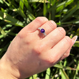 Art Deco Round Natural Stone Solitaire Ring