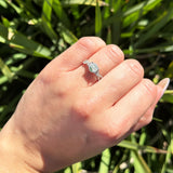 Art Deco Round Natural Stone Solitaire Ring