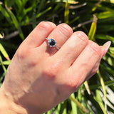 Vintage Style Round Natural Stone Flower Ring