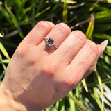 Vintage Style Round Natural Stone Flower Ring