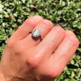 Vintage Style Oval Natural Stone Flower Ring