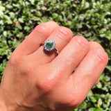 Vintage Style Oval Natural Stone Flower Ring