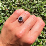 Vintage Style Oval Natural Stone Flower Ring