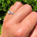 Vintage Style Round Natural Stone Solitaire Ring