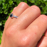 Vintage Style Round Natural Stone Solitaire Ring