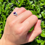 Art Deco Round Natural Stone Ring