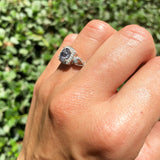 Art Deco Round Natural Stone Ring