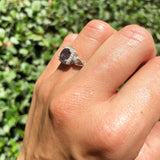 Art Deco Round Natural Stone Ring