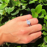 Vintage Style Round Natural Stone Wedding Ring