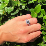 Vintage Style Round Natural Stone Wedding Ring