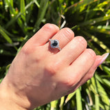 Vintage Style Round Natural Stone Wedding Ring