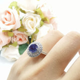 Vintage Style Round Natural Stone Cocktail Ring