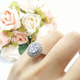 Vintage Style Round Natural Stone Cocktail Ring