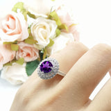 Vintage Style Round Natural Stone Cocktail Ring