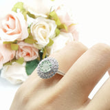 Vintage Style Round Natural Stone Cocktail Ring