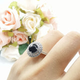 Vintage Style Round Natural Stone Cocktail Ring