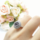 Vintage Style Round Natural Stone Cocktail Ring