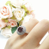 Vintage Style Round Natural Stone Cocktail Ring