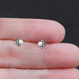 Pearl Leaf Stud Earrings