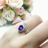 Two Piece Pear Teardrop Natural Stone Ring