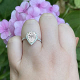 Pear Teardrop Halo Natural Diamond Ring