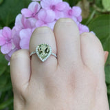 Pear Teardrop Halo Natural Diamond Ring