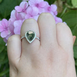 Pear Teardrop Halo Natural Diamond Ring