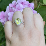 Pear Teardrop Halo Natural Diamond Ring