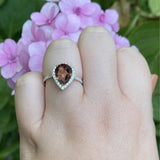 Pear Teardrop Halo Natural Diamond Ring