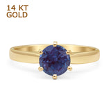 Round Solitaire Gold Ring