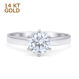 Round Solitaire Gold Ring