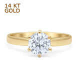 Round Solitaire Gold Ring