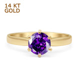 Round Solitaire Gold Ring