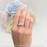 Three Stone Round Cubic Zirconia Gold Ring