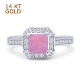 Princess Cut Halo Art Deco Gold Ring