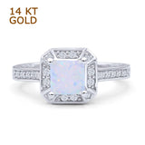 Princess Cut Halo Art Deco Gold Ring