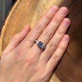 Three Stone Emerald Cut Gold Ring