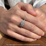 Three Stone Round & Emerald Cut CZ Gold Ring