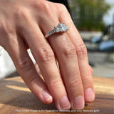 Three Stone Round & Emerald Cut CZ Gold Ring