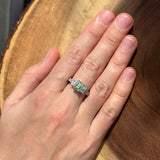 Three Stone Emerald Cut Gold Ring