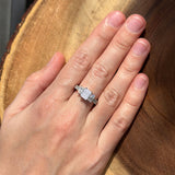 Three Stone Emerald Cut Gold Ring
