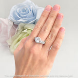 Round Halo Bridal Gold Ring