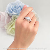 Round Halo Bridal Gold Ring