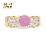 Two Piece Round Solitaire Half Eternity Cathedral Ring