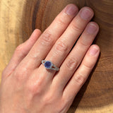 Round Halo Split Shank Gold Ring